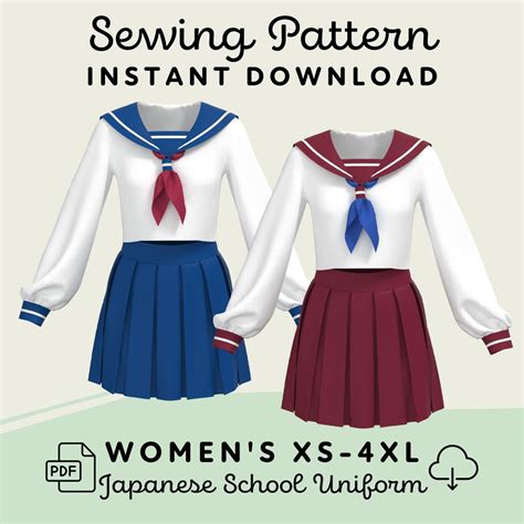 anime dress patterns|anime school uniform sewing pattern.